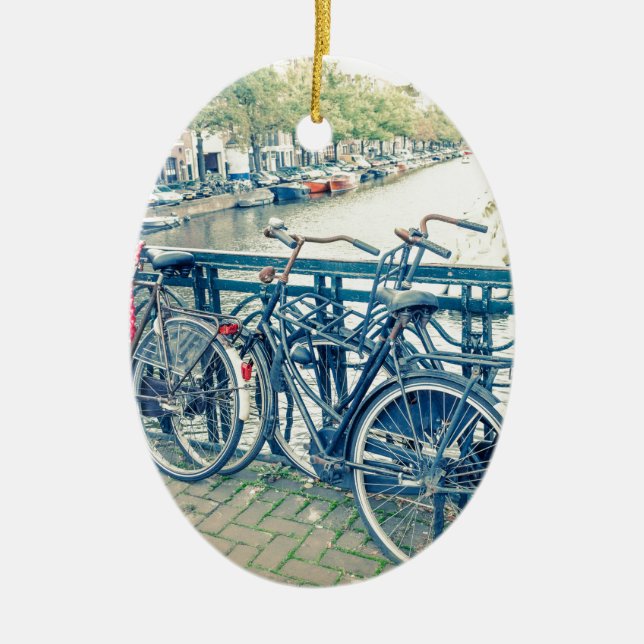 Amsterdamkanal und -fahrräder keramikornament (Vorne)