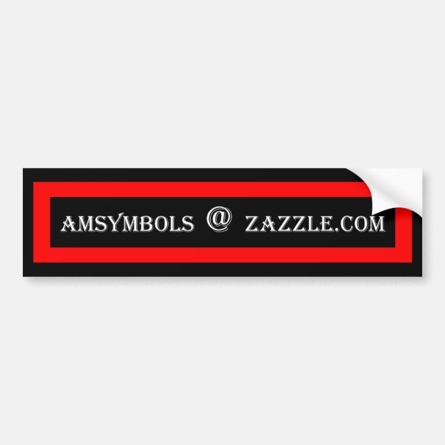 AMSYMBOLS @ ZAZZLE.COM AUTOAUFKLEBER (Vorne)