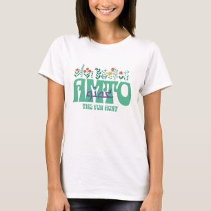 Amto The Fun Tante Floral Arabische Kalligraphie T-Shirt