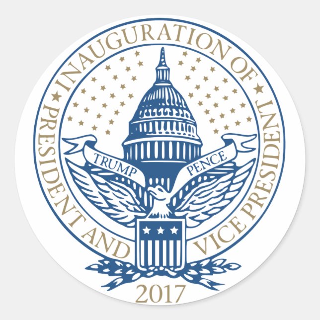 Amtseinführung Trump Pence 2017 Runder Aufkleber (Vorderseite)
