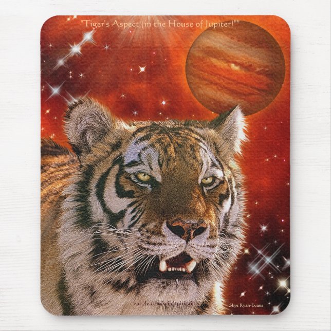 Amur Tiger & Jupiter Big Cat Fantasy Art Mousemat Mousepad (Vorne)