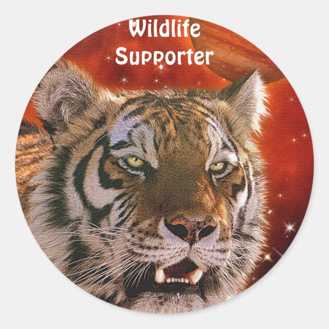 Amur Tiger & Jupiter Big Cat Fantasy Stickers (Vorderseite)