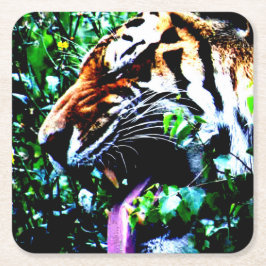 Amur Tiger Küstenercnm Rechteckiger Pappuntersetzer