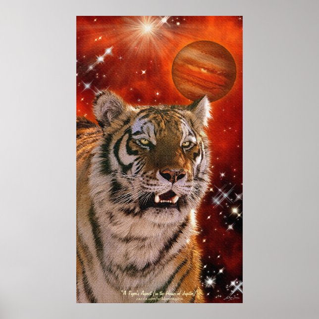 Amur Tiger und Jupiter Fantasy Art Poster (Vorne)