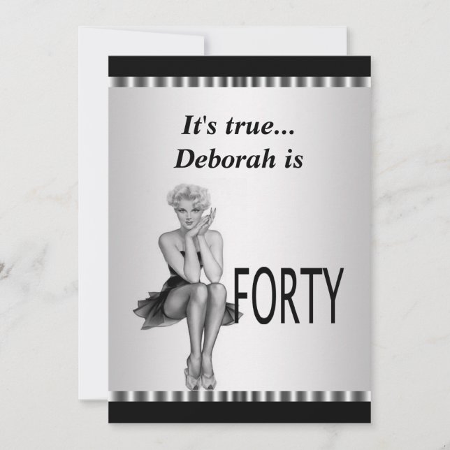 Amusant 40e anniversaire de fête Invitation (Devant)