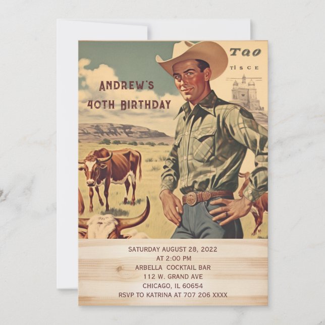 Amusant 40th Mens Anniversaire Invitations (Devant)