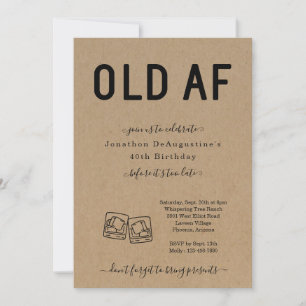Amusant Adulte Vieux AF Invitation Anniversaire