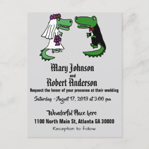 Amusant Alligator mariée et Faire-part de mariage 