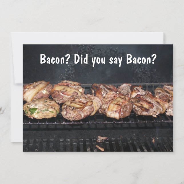 Amusant Bacon BBQ party Invitation (Devant)