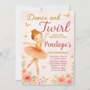 Amusant Ballerina Invitation d'anniversaire