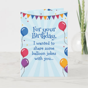 Amusant Ballons Plaisanter Carte d'Anniversaire Hu