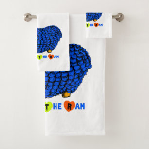 Amusant Bleu Bélier Chinois Année Zodiac Serviette
