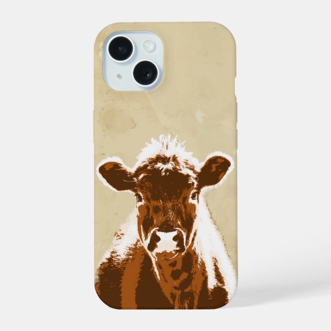 Amusant Brown Vache ferme animal art graphique (Verso)