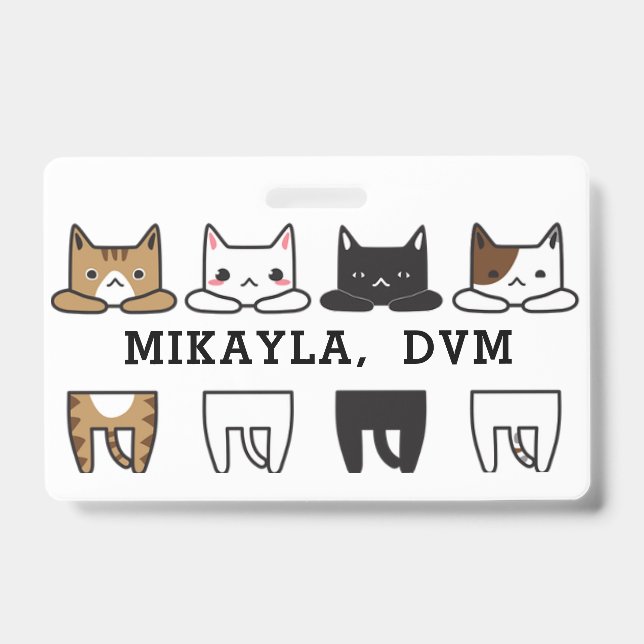 Amusant cadre multicolore chat Badge (Avant)