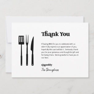 Amusant Carte de remerciements Mariage barbecue gr