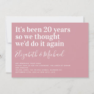 Amusant C'est 20 ans Vow Renewal Invitation