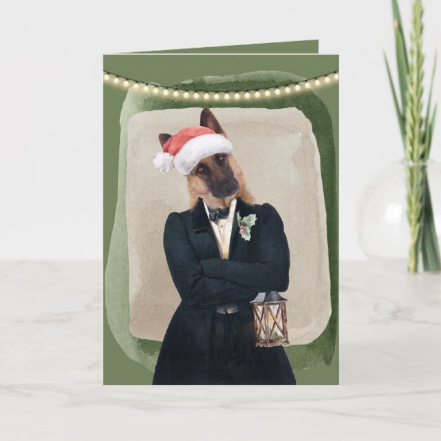 Amusant Chic Berger Allemand Salutation de vacance (Devant)