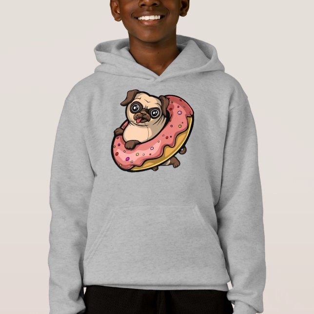 Amusant chien de Carlin Donut animal de compagnie (Devant)