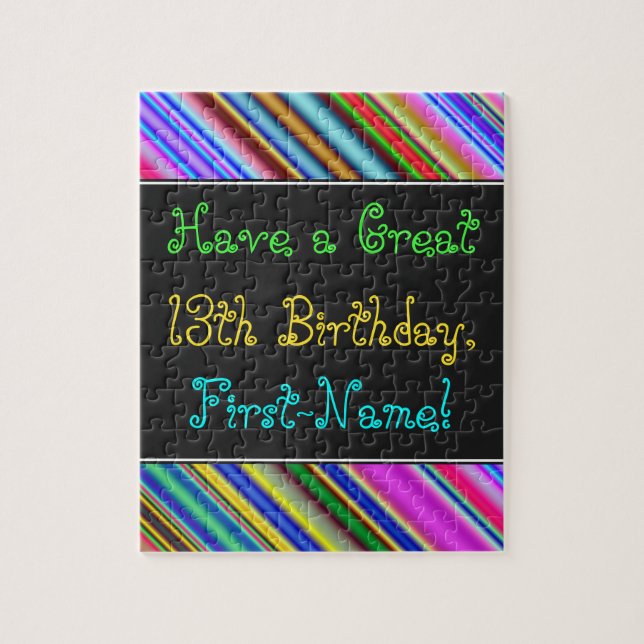 Amusant, coloré, Whimsical 13th Birthday Puzzle (Vertical)