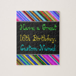 Amusant, coloré, Whimsical 16th Birthday Puzzle