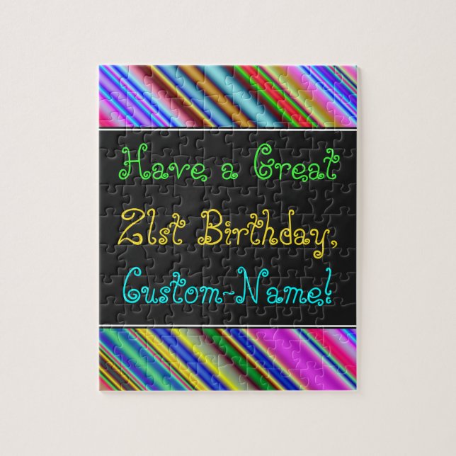 Amusant, coloré, Whimsical 21st Birthday Puzzle (Vertical)