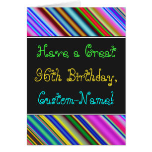 Amusant, coloré, Whimsical 96th Birthday Card