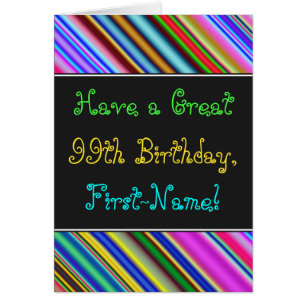 Amusant, coloré, Whimsical 99th Birthday Card