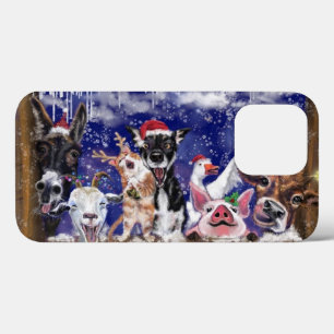 Amusant coque iphone de Noël Bonne fête des animau