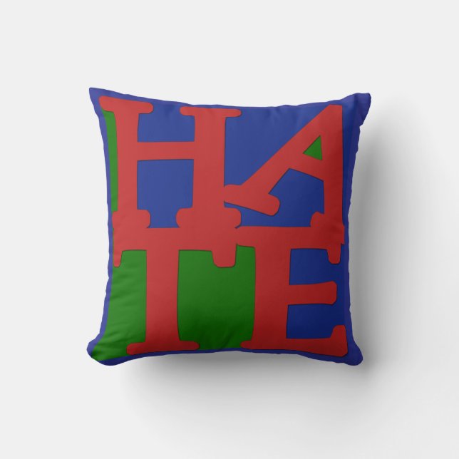 Amusant Coussin Pop Art "HAINE" (Recto)