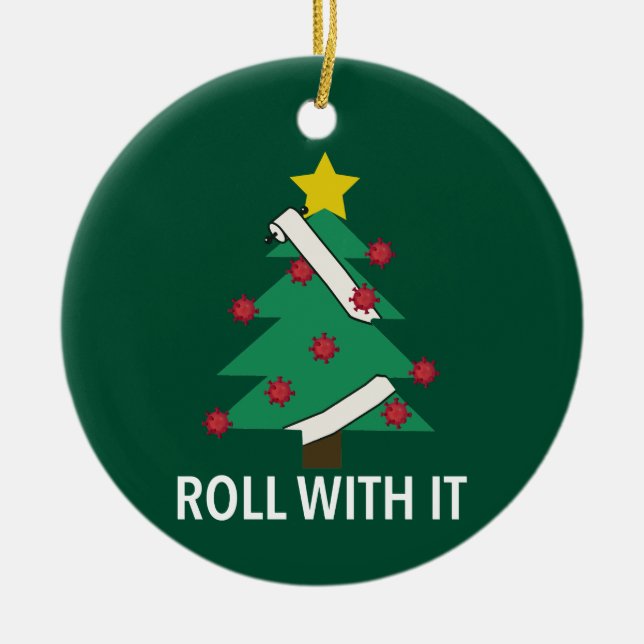 Amusant Covid Noël Arbre de Pun Ornement (Devant)