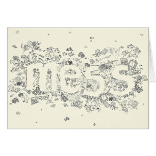 Amusant Créatif Famille Mess Texte Ligne de dessin