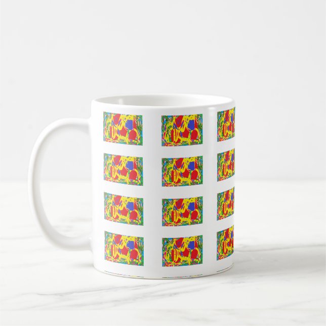 Amusant design motif couleurs vives sur une tasse (Gauche)