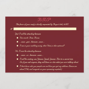 Amusant Elégant Mariage personnalisé Invitation RS