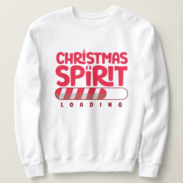 Amusant esprit de Noël Chargement Sweatshirt blanc (Design devant)