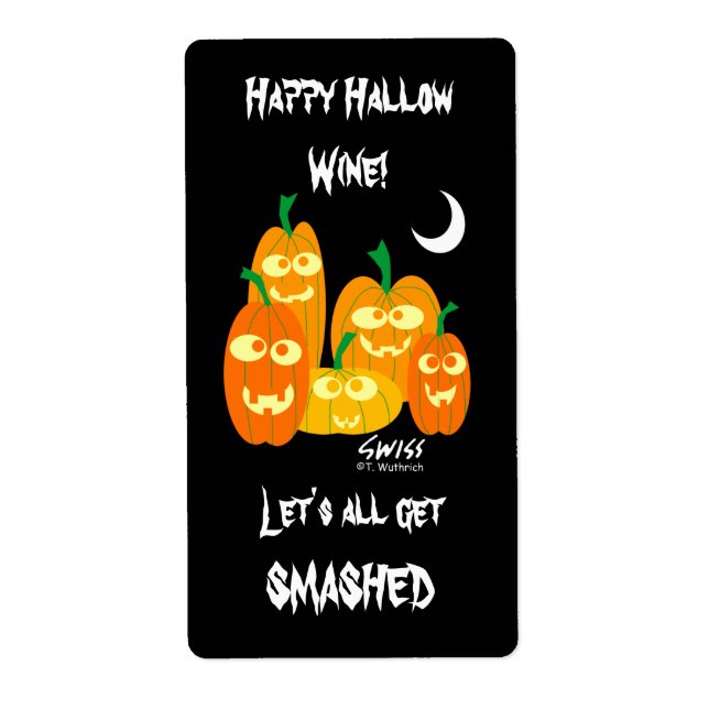 Amusant Étiquette du vin ou de la bière d'Hallowee (Devant)