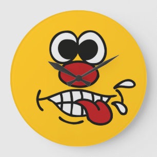 Amusant Face horloge murale personnalisée
