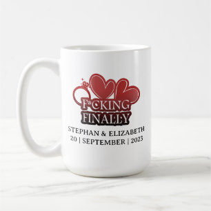 Amusant Fiançailles Cadeau Coeur & Bague Café Mug