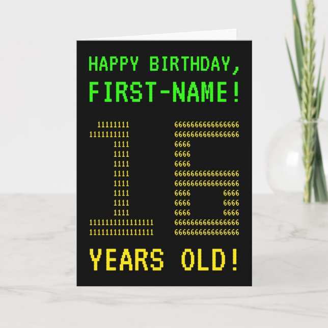 Amusant, Geeky, Nerdy "16 ANS !" Carte d'anniversa (Devant)