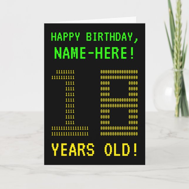 Amusant, Geeky, Nerdy "18 ANS !" Carte d'anniversa (Devant)