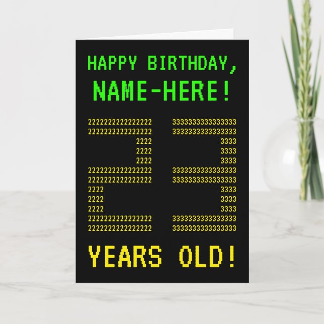 Amusant, Geeky, Nerdy "23 ANS !" Carte d'anniversa (Devant)