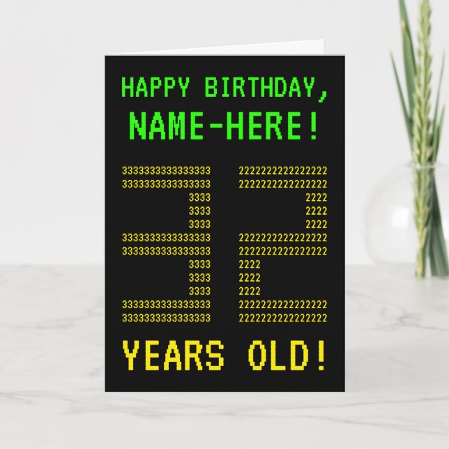 Amusant, Geeky, Nerdy "32 ANS !" Carte d'anniversa (Devant)