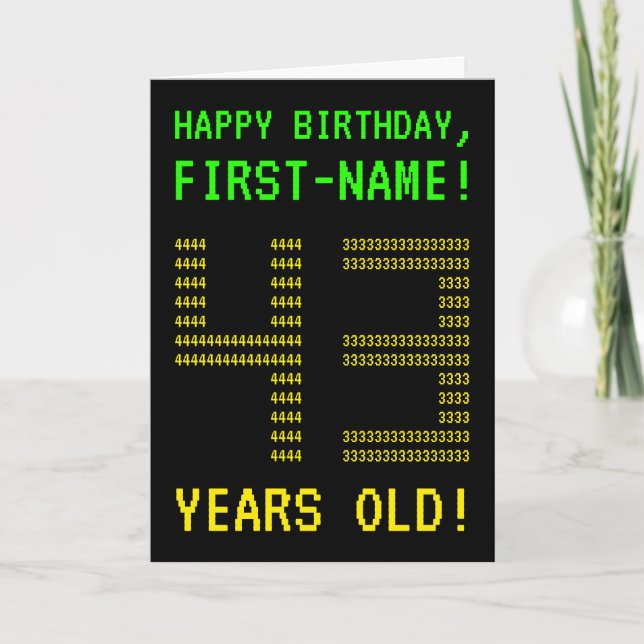 Amusant, Geeky, Nerdy "43 ANS !" Carte d'anniversa (Devant)