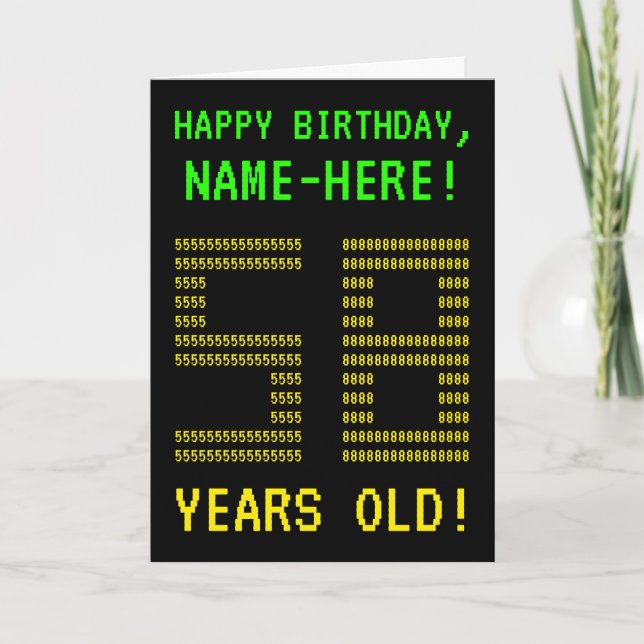Amusant, Geeky, Nerdy "58 ANS !" Carte d'anniversa (Devant)