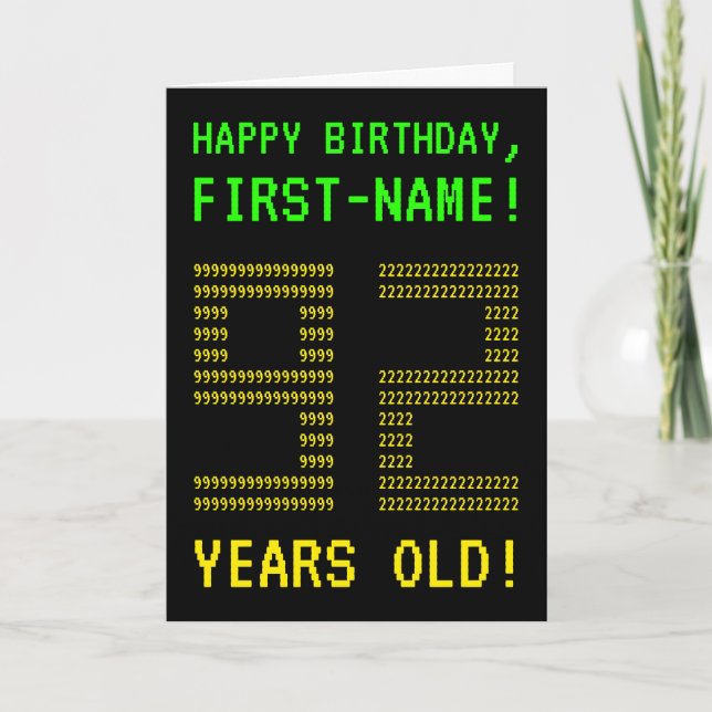 Amusant, Geeky, Nerdy "92 ANS !" Carte d'anniversa (Devant)