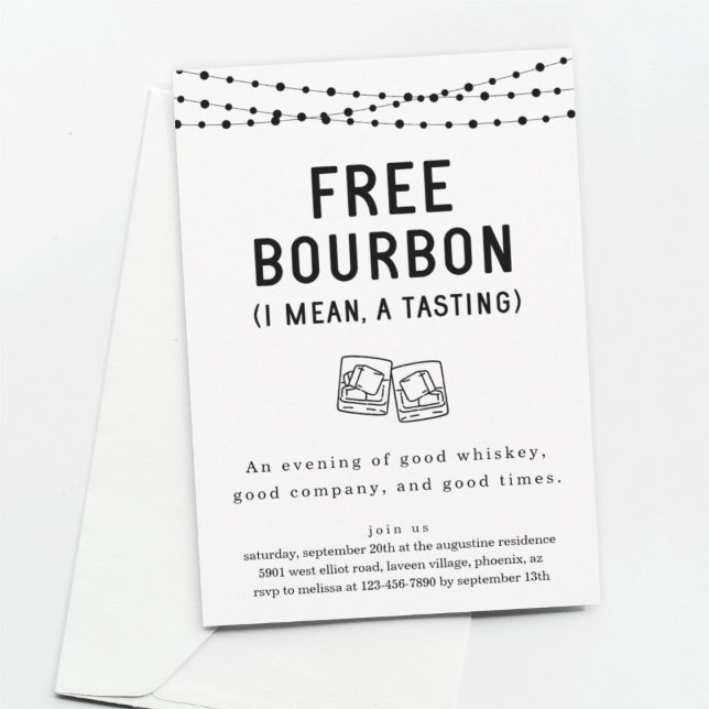 Amusant Gratuit Bourbon Tasting Party Invitation (Créateur téléchargé)