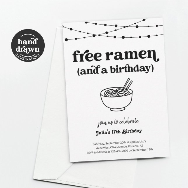 Amusant gratuit Ramen Invitation de fête d'anniver (Créateur téléchargé)