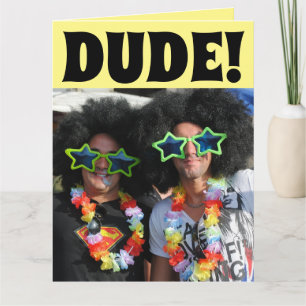 AMUSANT HIPPIE GRANDE CARTE D'ANNIVERSAIRE POUR LU