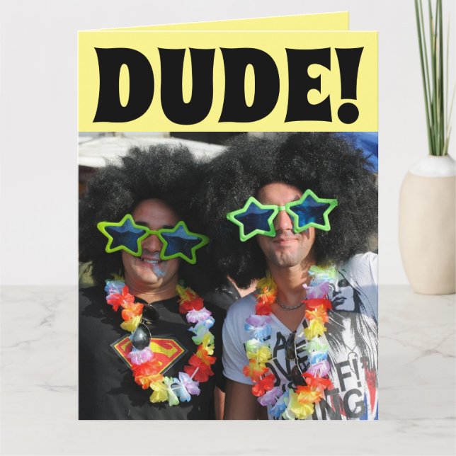 AMUSANT HIPPIE GRANDE CARTE D'ANNIVERSAIRE POUR LU (Devant)