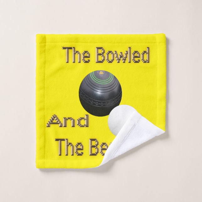 Amusant Jaune Bowls De Pelouse Conception De Bowli (Gant de toilette)