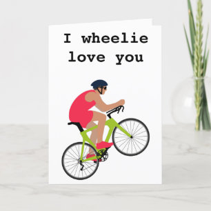 Amusant jeu de vélo Carte Saint Valentin pour lui